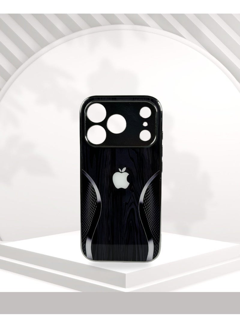 غطاء هاتف: تصميم عصري فاخر - جراب زجاجي أسود  لهاتف iPhone 17 Pro - Image 4